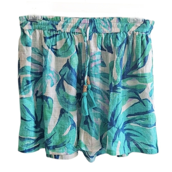 Blue Island Oversized Tropical Shorts Set Vacation Beach Coastal Cruise Summer - Picture 5 of 10